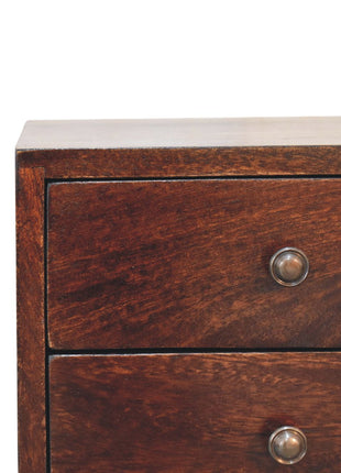 Mini 2 Drawer Light Walnut Bedside