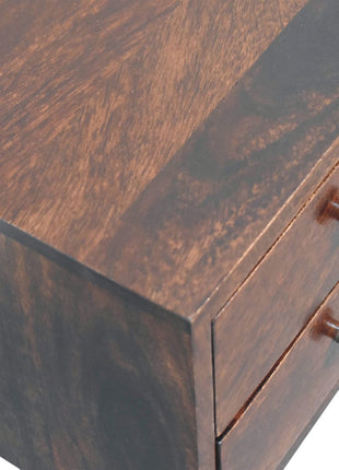 Mini 2 Drawer Light Walnut Bedside