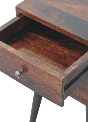 Mini 2 Drawer Light Walnut Bedside