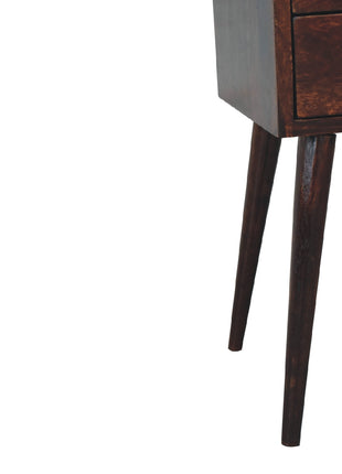 Mini 2 Drawer Light Walnut Bedside