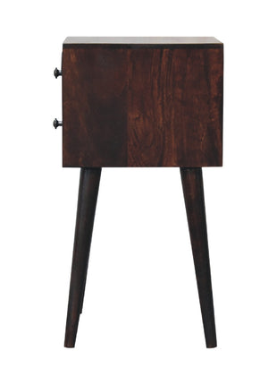Mini 2 Drawer Light Walnut Bedside