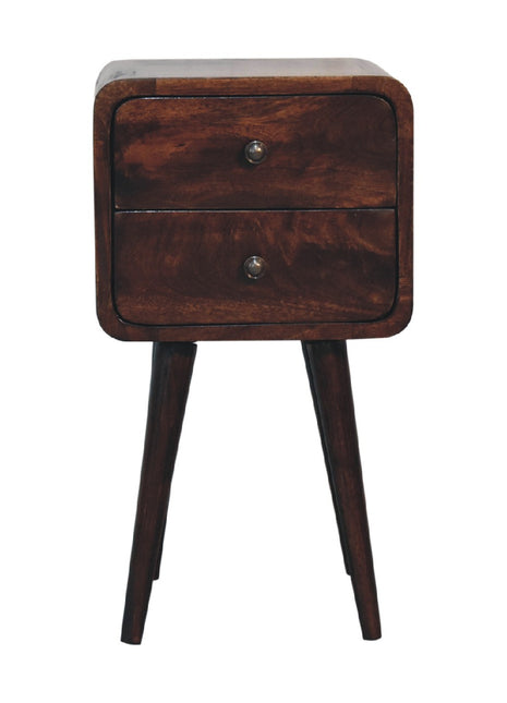Mini Light Walnut Curved Bedside