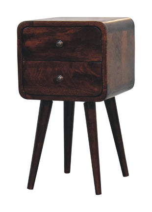 Mini Light Walnut Curved Bedside