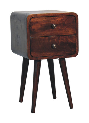 Mini Light Walnut Curved Bedside