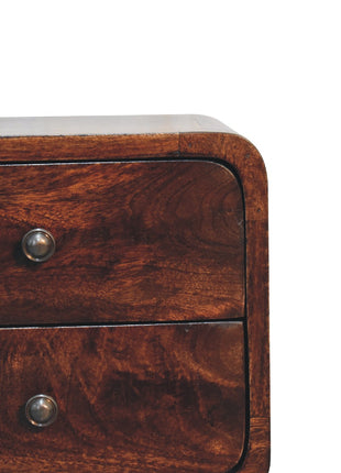 Mini Light Walnut Curved Bedside