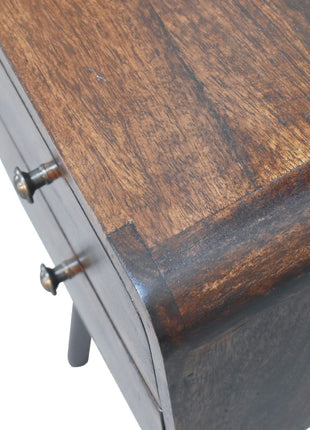 Mini Light Walnut Curved Bedside