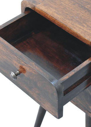 Mini Light Walnut Curved Bedside