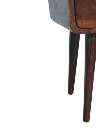 Mini Light Walnut Curved Bedside