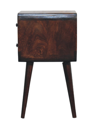 Mini Light Walnut Curved Bedside