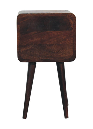 Mini Light Walnut Curved Bedside