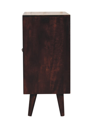 Mini Pineapple Carved Light Walnut Cabinet