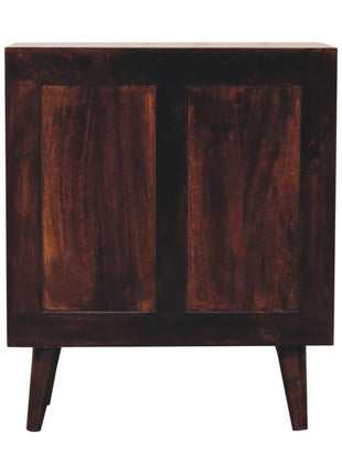 Mini Pineapple Carved Light Walnut Cabinet
