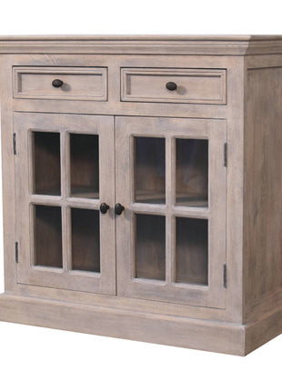 Stone Finish Cabinet with Glazed Doors