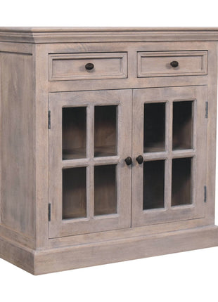 Stone Finish Cabinet with Glazed Doors