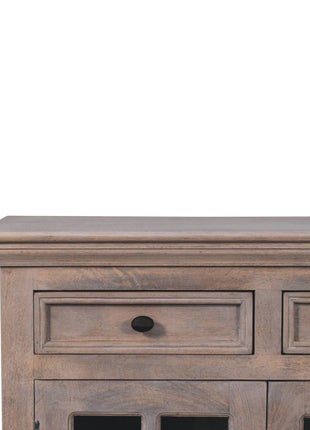 Stone Finish Cabinet with Glazed Doors