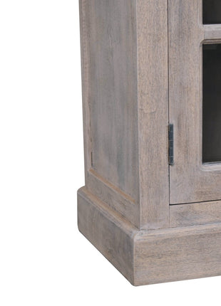 Stone Finish Cabinet with Glazed Doors