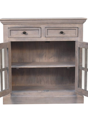 Stone Finish Cabinet with Glazed Doors