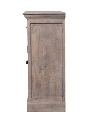 Stone Finish Cabinet with Glazed Doors