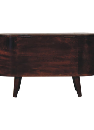 Light Walnut Rounded Lid-up Blanket Box