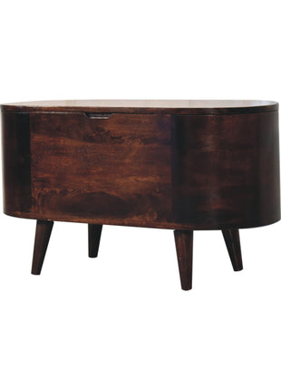 Light Walnut Rounded Lid-up Blanket Box