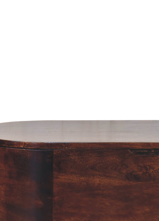 Light Walnut Rounded Lid-up Blanket Box