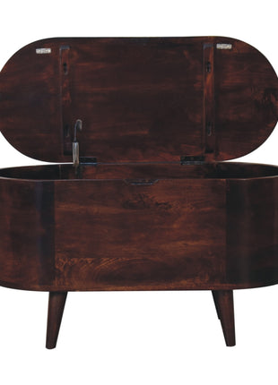 Light Walnut Rounded Lid-up Blanket Box