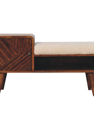 Mesa de teléfono de castaño tallado en forma de boucle