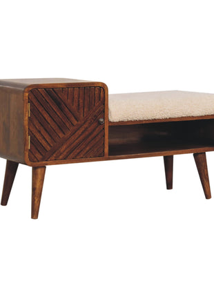 Mesa de teléfono de castaño tallado en forma de boucle