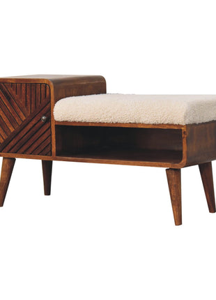Mesa de teléfono de castaño tallado en forma de boucle