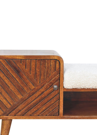 Mesa de teléfono de castaño tallado en forma de boucle
