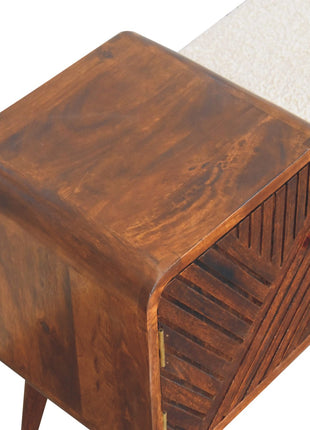 Mesa de teléfono de castaño tallado en forma de boucle