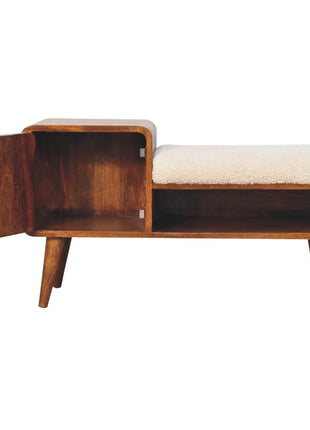 Mesa de teléfono de castaño tallado en forma de boucle