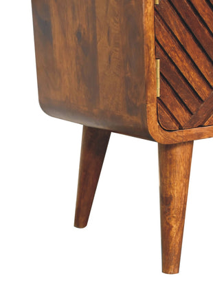 Mesa de teléfono de castaño tallado en forma de boucle
