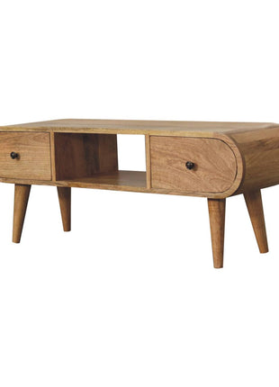 Oak-ish Circular TV Unit