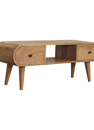 Oak-ish Circular TV Unit