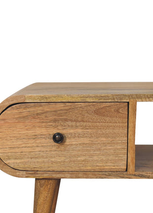 Oak-ish Circular TV Unit