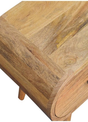 Oak-ish Circular TV Unit
