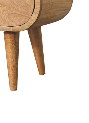 Oak-ish Circular TV Unit