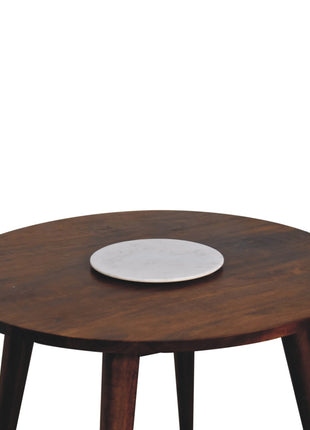 Chestnut Round Nordic End Table