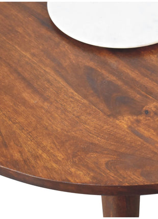 Chestnut Round Nordic End Table