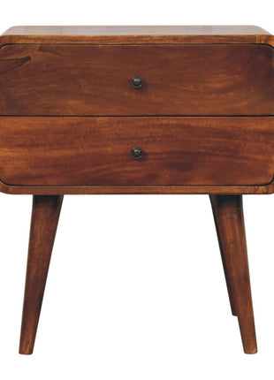 Large Curved Chestnut Bedside