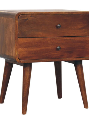 Large Curved Chestnut Bedside