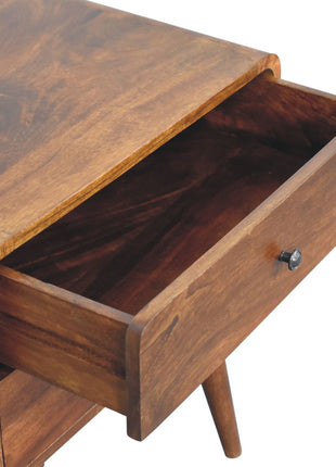 Large Curved Chestnut Bedside