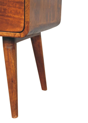 Large Curved Chestnut Bedside