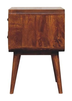 Large Curved Chestnut Bedside