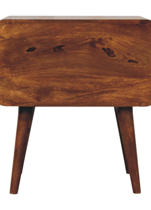 Large Curved Chestnut Bedside