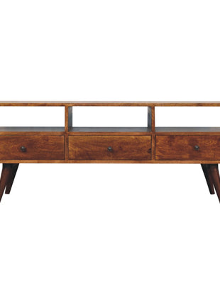 Trio Curved Chestnut Media Unit