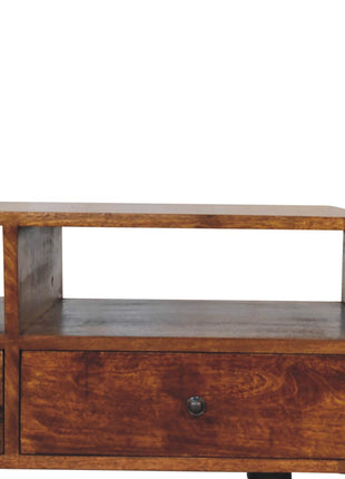Trio Curved Chestnut Media Unit