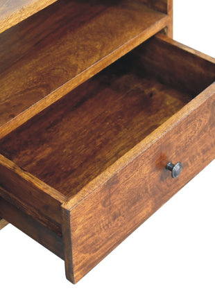 Trio Curved Chestnut Media Unit