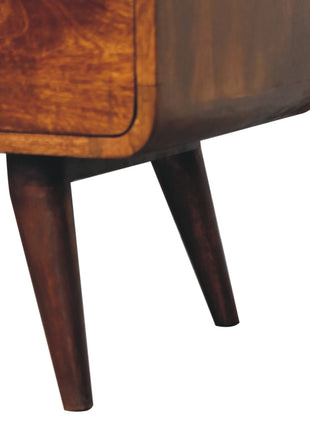 Trio Curved Chestnut Media Unit